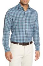 Men's Peter Millar Sutter Athletic Fit Check Performance Sport Shirt - Green