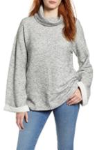 Women's Caslon Tweed Cowl Neck Sweater - Grey