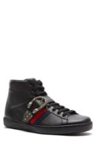 Men's Gucci New Ace Dionysus Buckle High Top Sneaker Us / 7uk - Black