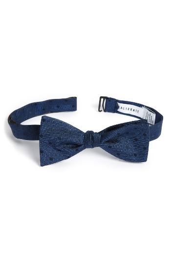 Men's Calibrate Modern Heather Dot Silk Blend Bow Tie, Size - Blue