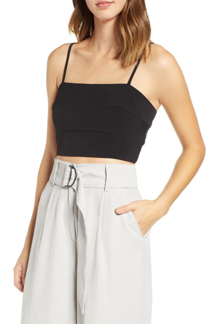 Women's Leith Crop Tank, Size - Black