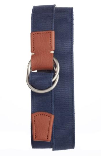Men's Peter Millar Mountainside Canvas O-ring Belt - Atlantic Blue