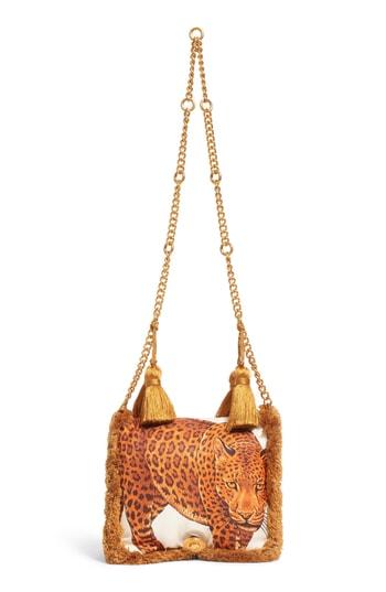 Versace Pillow Talk Leopard Print Shoulder Bag - Metallic