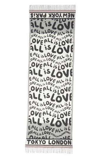 Women's Stella Mccartney All Is Love Wool & Cashmere Scarf, Size - Grey