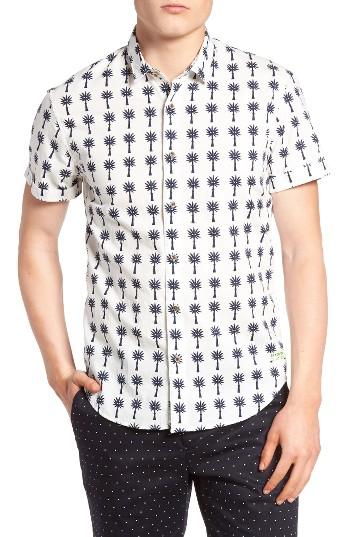 Men's Scotch & Soda Regular Fit Print Woven Shirt - White