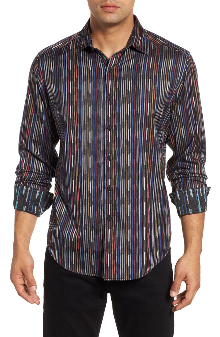 Men's Robert Graham Shepherd Classic Fit Sport Shirt, Size - Green