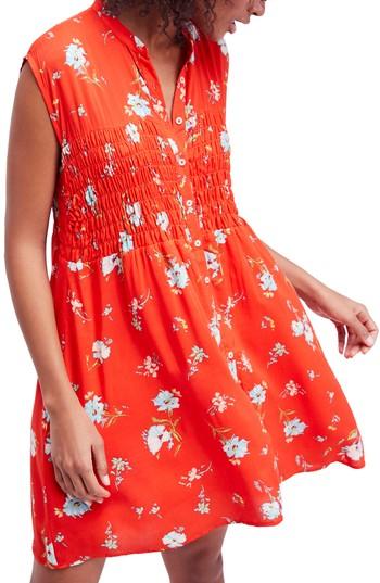 Women's Free People Greatest Day Smocked Minidress - Red