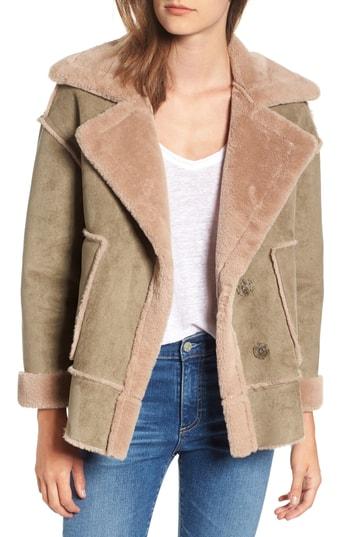 Women's Nvlt Faux Shearling Jacket - Green