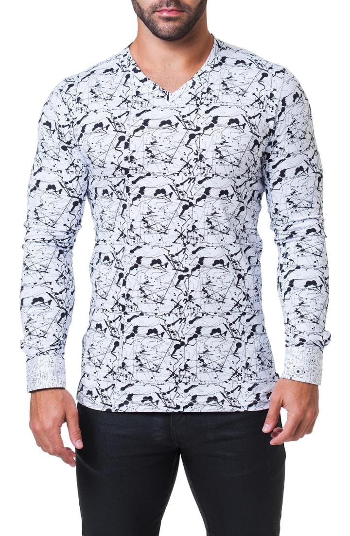 Men's Maceoo Edison Haring V-neck T-shirt - White