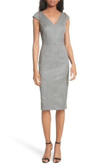Women's Milly Larissa Italian Gabardine Sheath Dress - Grey