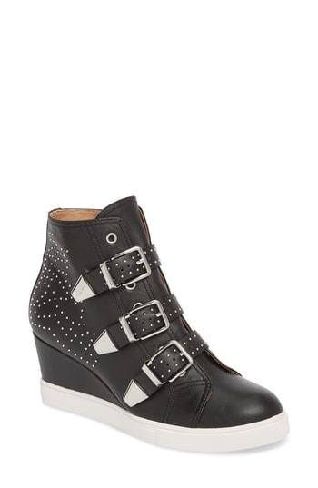 Women's Linea Paolo Fawn Wedge Sneaker M - Black
