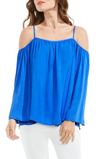 Petite Women's Vince Camuto Off The Shoulder Blouse P - Blue