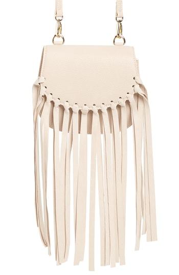 Jules Kae Mini Dylan Fringe Faux Leather Crossbody Bag -
