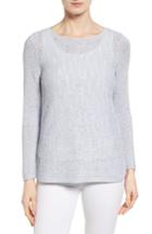 Women's Nic+zoe Sheer Dusk Cotton Blend Layering Sweater - Blue