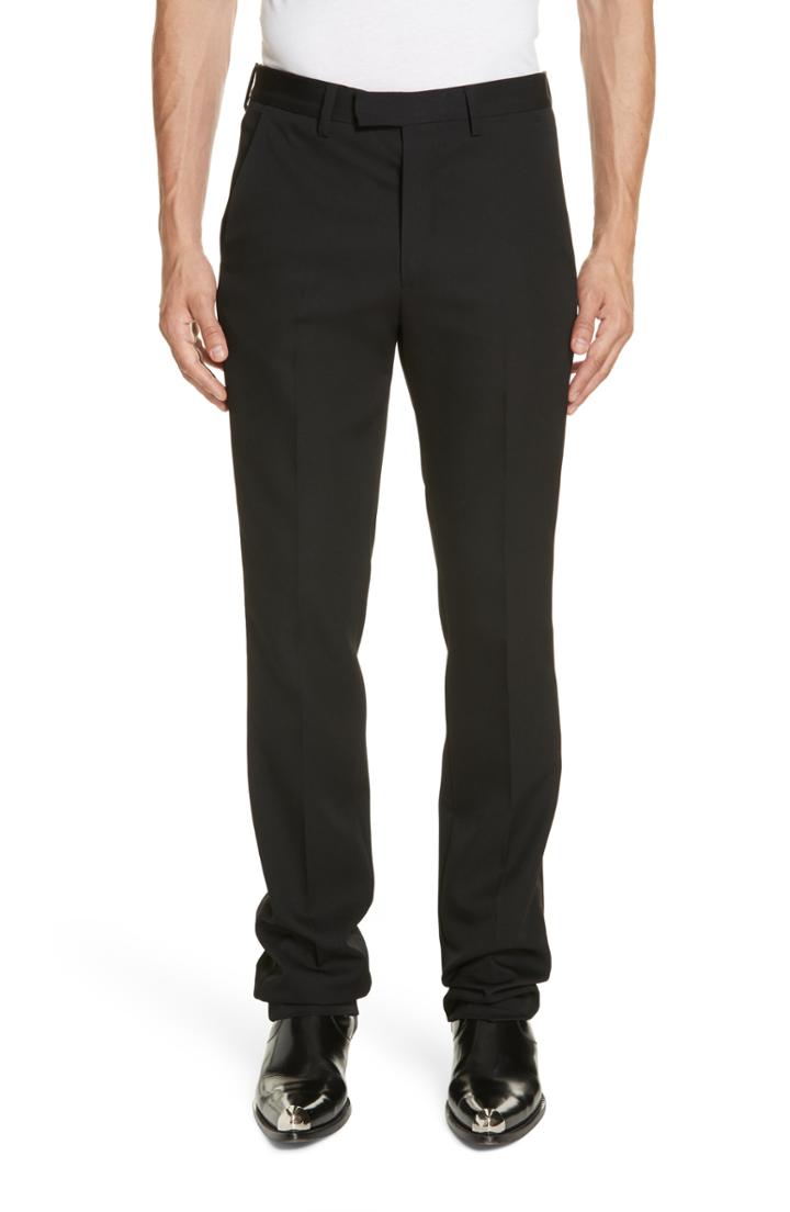 Men's Calvin Klein 205w39nyc Wool Tuxedo Pants Eu - Black