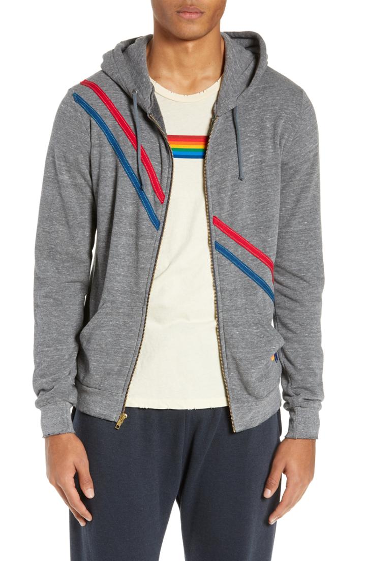 Men's Aviator Nation Pray For Surf Zip Hoodie - Grey