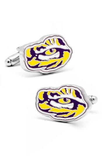 Men's Cufflinks, Inc. Louisiana State University Tiger's Eye Cuff Links
