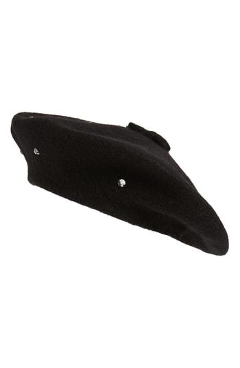 Women's Kate Spade New York Bedazzled Felt Beret - Black