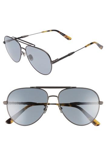 Women's Bottega Veneta 59m Polarized Aviator Sunglasses - Ruthenium