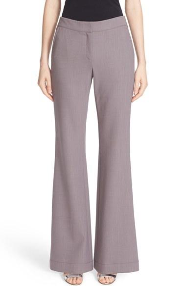 Women's Lafayette 148 New York Kenmare Stretch Wool Flare Leg Pants - Grey