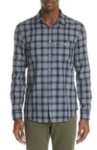 Men's John Varvatos Collection Slim Fit Plaid Sport Shirt - Blue