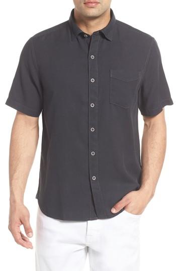 Men's Tommy Bahama Dobby Dylan Sport Shirt - Black