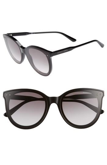 Women's Bottega Veneta 61mm Cat Eye Sunglasses - Black