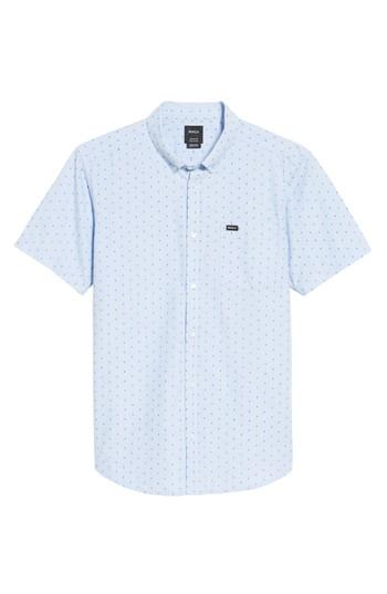 Men's Rvca Return Dobby Woven Shirt - Blue