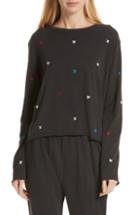 Women's The Great. The Long Sleeve Embroidered Crop Tee - Black