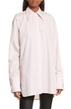 Women's Helmut Lang Cutout Cotton Poplin Shirt - Pink