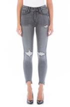 Women's Fidelity Denim Luna High Waist Distressed Skinny Jeans - Grey