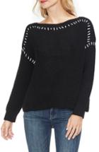 Women's Vince Camuto Contrast Stitch Sweater - Black