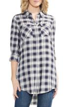 Women's Vince Camuto Plaid Jacquard Tunic Top, Size - Blue