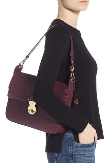 Lodis Los Angeles Bel Air Faline Under Lock & Key Rfid Leather Satchel - Burgundy