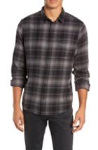 Men's Rails Forrest Plaid Regular Fit Flannel Sport Shirt, Size - Black