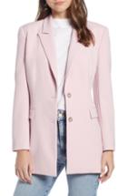 Women's Something Navy Slouchy Narrow Lapel Blazer, Size - Pink