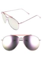 Women's A.j. Morgan Skyward 61mm Aviator Sunglasses - Pink/ Mirror