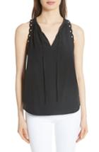 Women's Kate Spade New York Rivet Detail Silk Shell Top, Size - Black