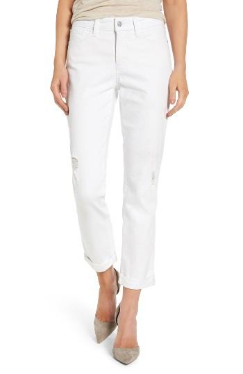 Women's Nydj Jessica Destructed Stretch Boyfriend Jeans - White