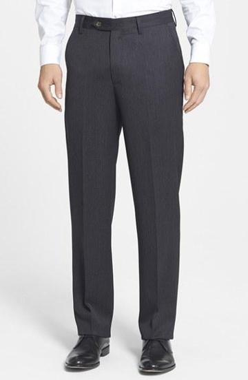 Men's Berle Flat Front Wool Gabardine Trousers