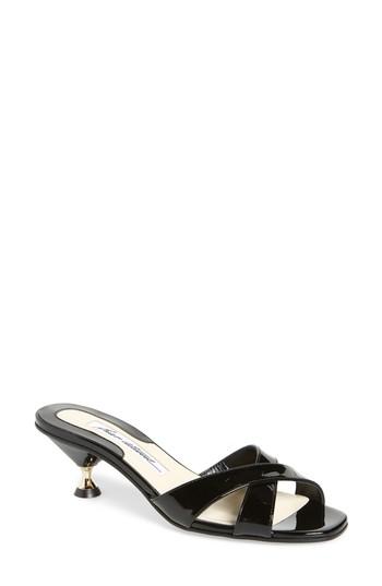 Women's Brian Atwood Cinzia Crisscross Slide .5us / 35.5eu - Black