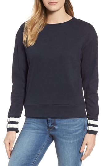 Women's Vineyard Vines Placed Stripe Crewneck Sweater - Blue