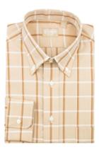 Men's Gitman Tailored Fit Windowpane Dress Shirt .5 32 - Orange