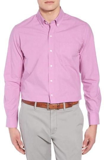 Men's Cutter & Buck Heather Non-iron Sport Shirt - Purple