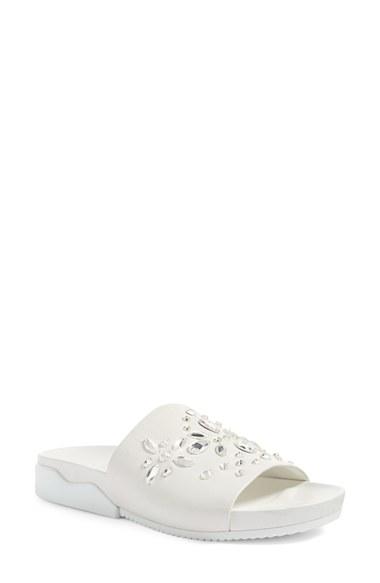 Women's Tory Burch Brae Slide Sandal .5 M - White