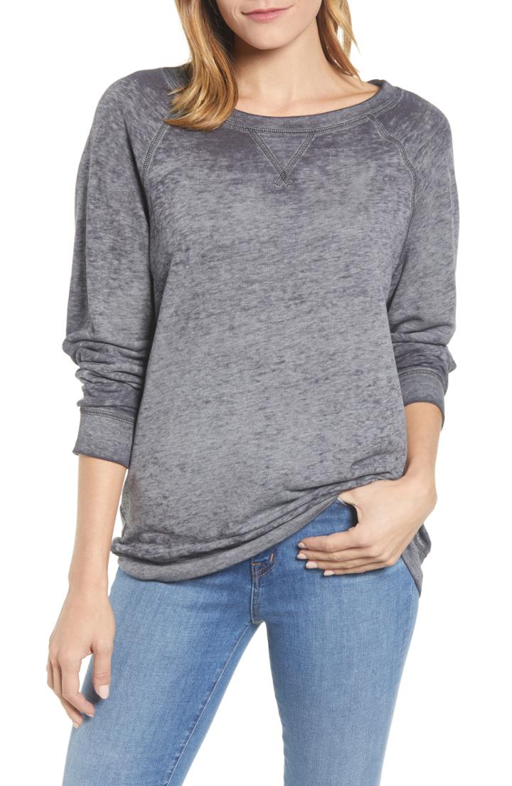 Women's Caslon Burnout Sweatshirt, Size - Grey