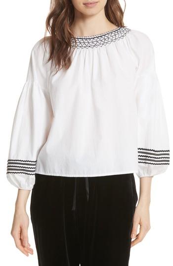 Women's Joie Ghada Peasant Top, Size - White