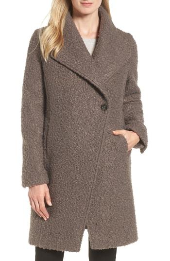 Women's Tahari Sheila Boucle Knit Coat - Grey