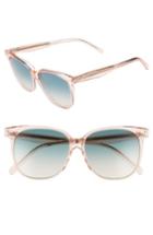 Women's Celine Special Fit 58mm Square Sunglasses - Baby Pink/ Turquoise