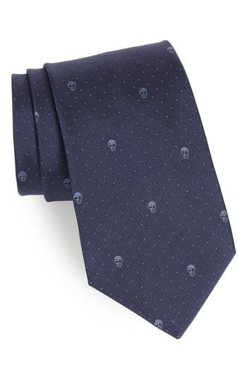 Men's John Varvatos Star Usa Skull Dot Silk Tie, Size - Blue